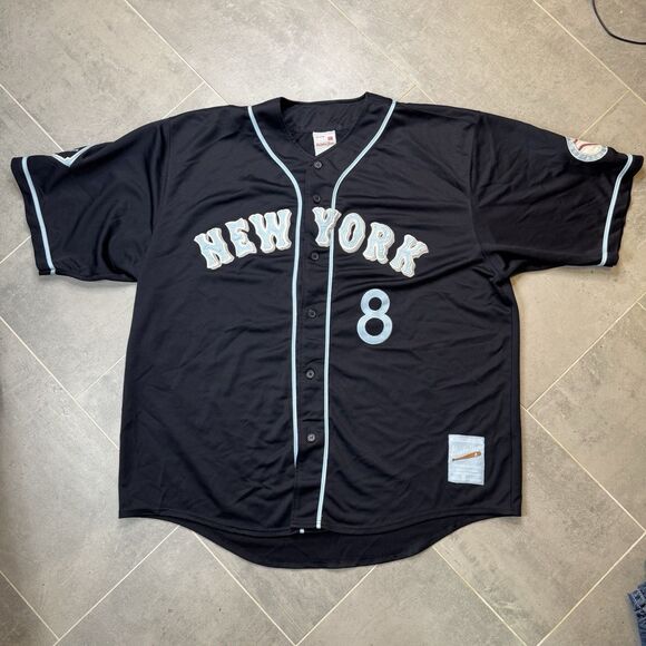 Vintage Evolution New York Baseball Jersey Men 3XL Navy #8 Y2K - Picture 1 of 10